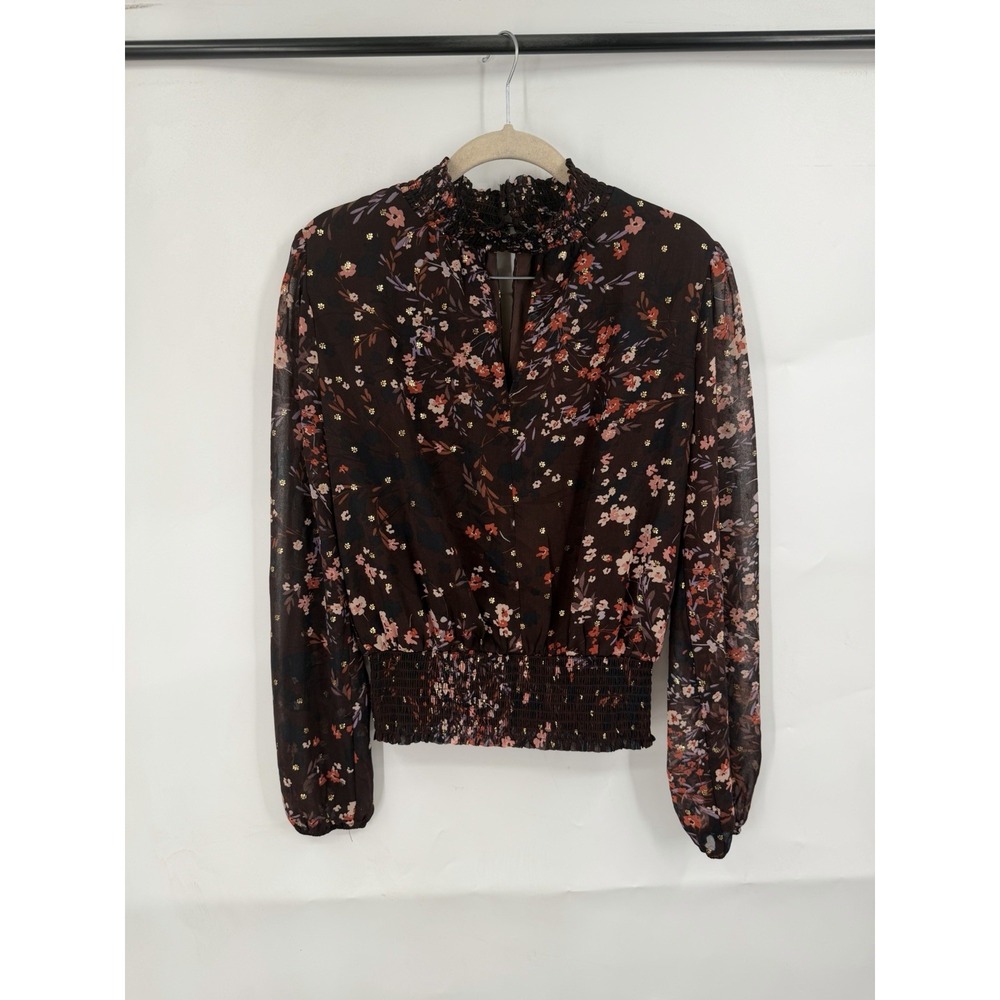 Nine Britton Lana Floral Blouse Women S Brown Fairy Grunge Cottage Top Autumn